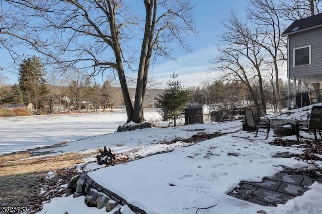 view of snowy yard