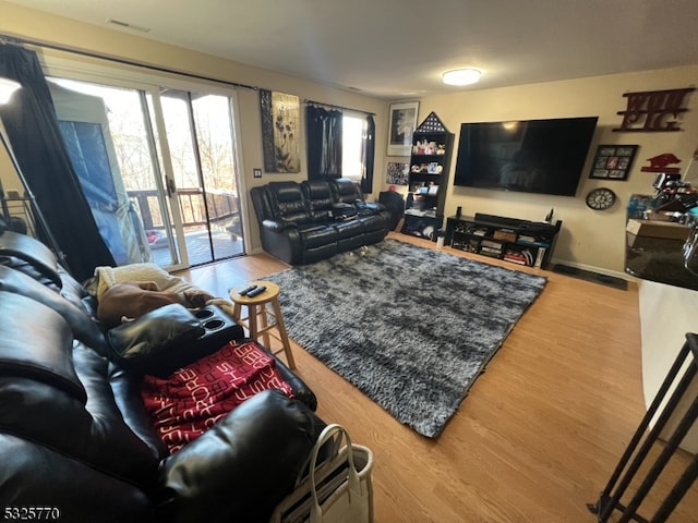 living room featuring hardwood / wood-style floors