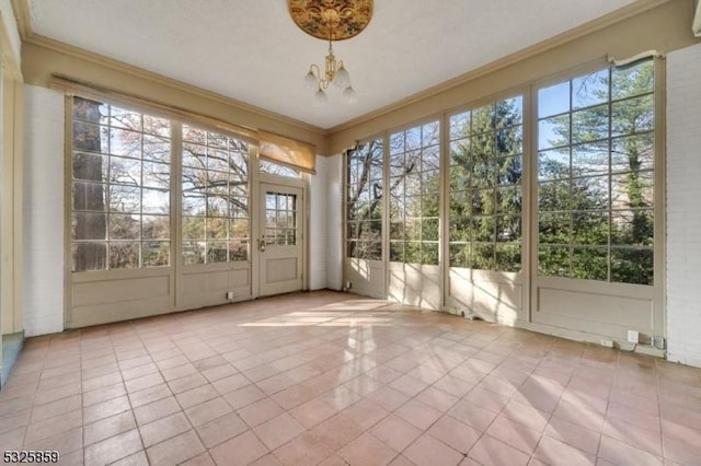 26 Ridge Rd, Summit City, NJ 07901 - unfurnished sunroom with a chandelier and french doors