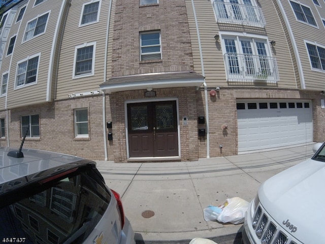 exterior space featuring a garage