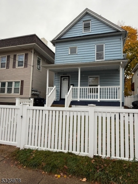 front facade with covered porch