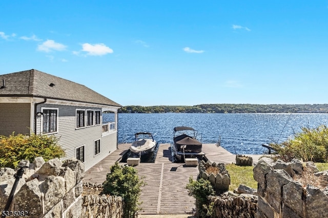 water view with a dock