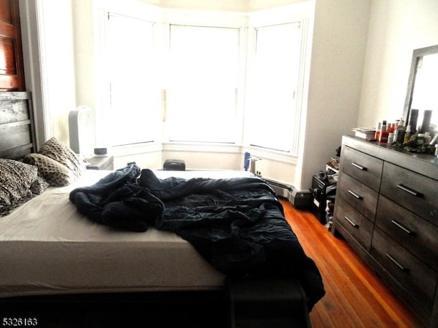 bedroom featuring dark hardwood / wood-style flooring