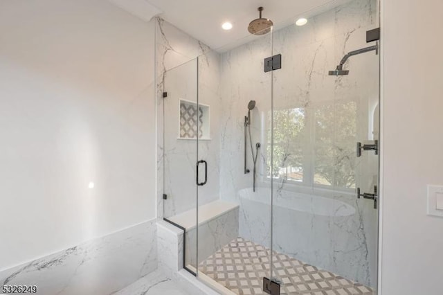 bathroom with an enclosed shower