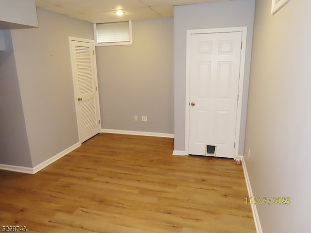 interior space with light hardwood / wood-style floors