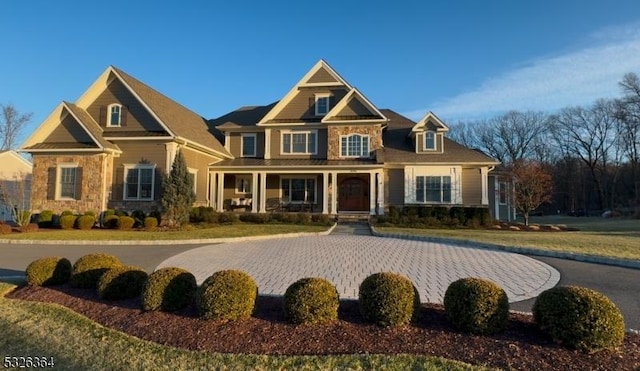 craftsman house with covered porch