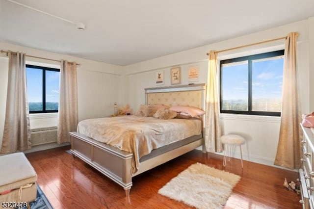 bedroom featuring dark hardwood / wood-style flooring