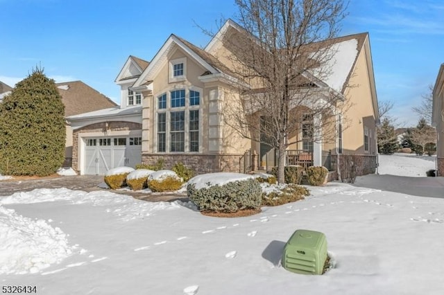 view of front of house with stone siding