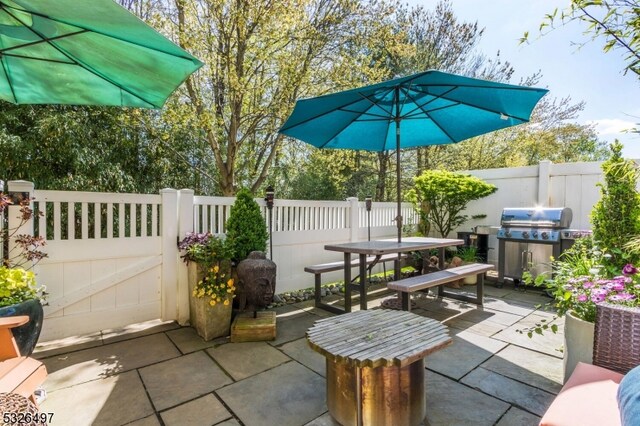 view of patio featuring grilling area