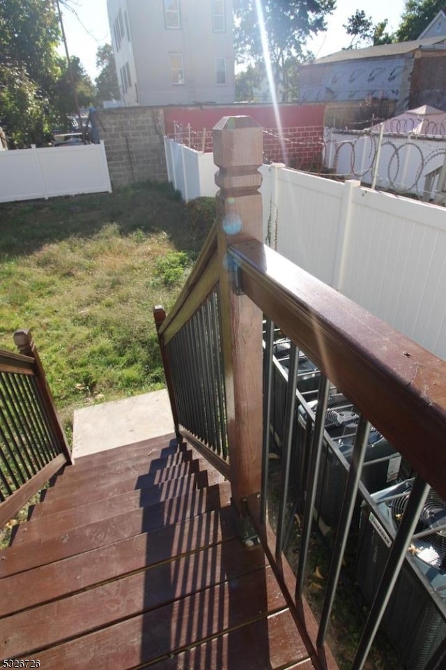 deck with a yard