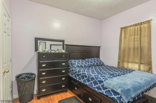 bedroom featuring light hardwood / wood-style flooring