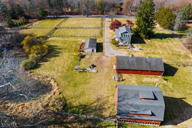 bird's eye view with a rural view