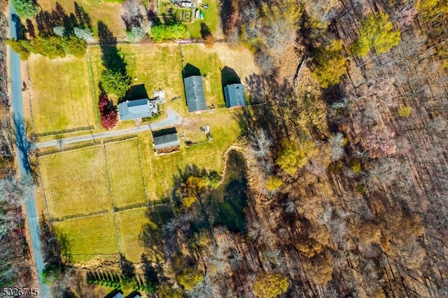 aerial view with a rural view