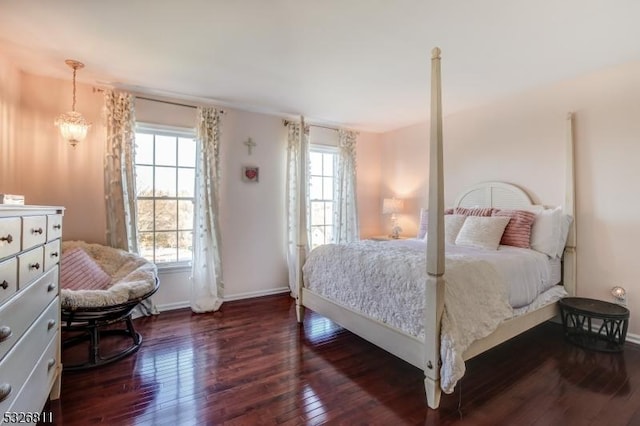 bedroom featuring dark wood-type flooring