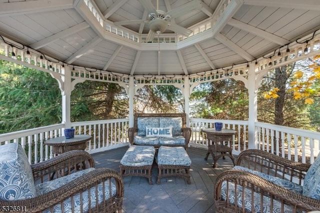 deck with a gazebo