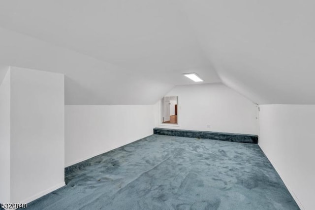 additional living space featuring carpet and vaulted ceiling