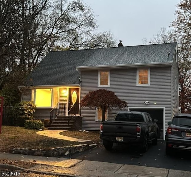 view of front of home featuring a garage