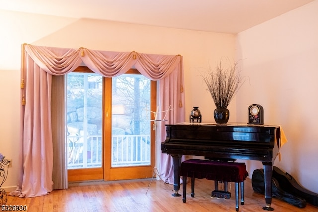 miscellaneous room featuring light hardwood / wood-style floors