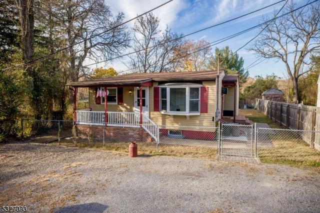 view of front of property with covered porch