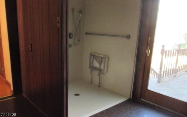 bathroom featuring walk in shower