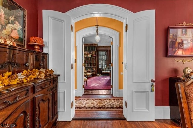 interior space with light hardwood / wood-style floors