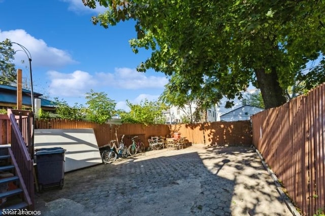 view of yard with a patio area