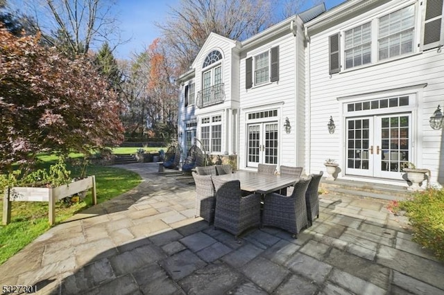 exterior space featuring french doors