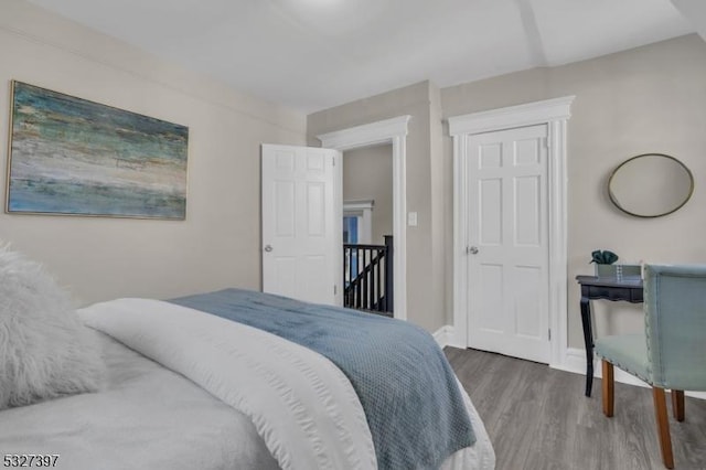 bedroom featuring hardwood / wood-style floors