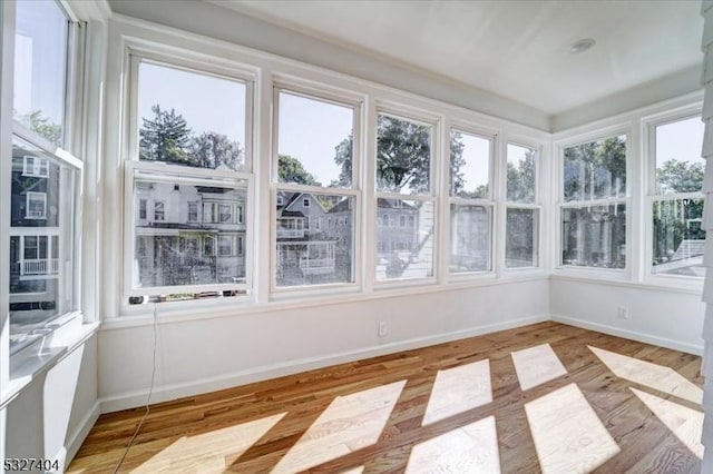 view of unfurnished sunroom