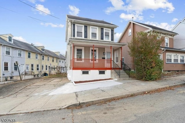 view of front of property featuring a porch