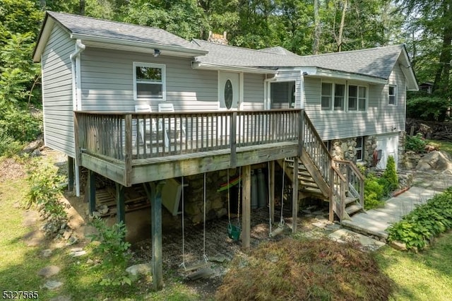 rear view of house with a deck