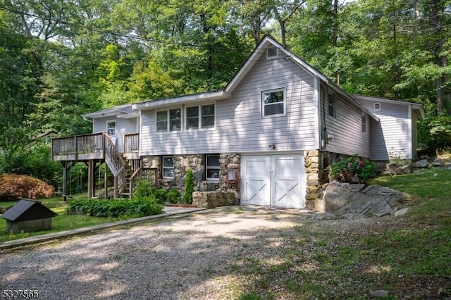 view of front of house featuring a deck