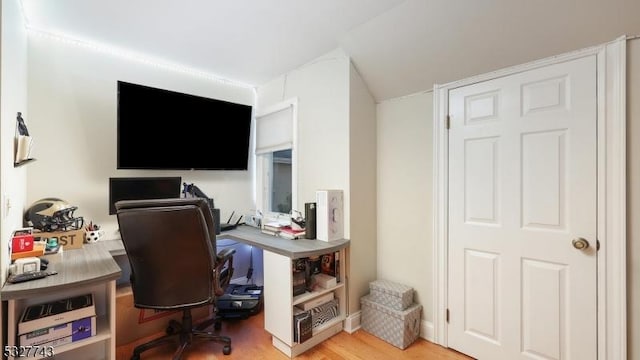 office featuring light hardwood / wood-style flooring