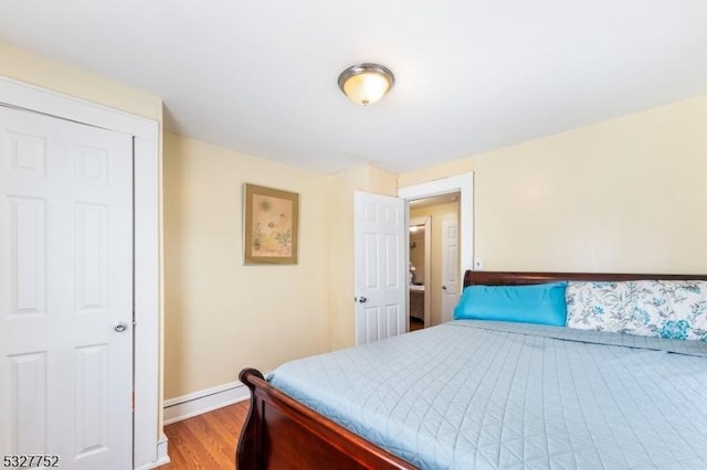 bedroom featuring light hardwood / wood-style floors