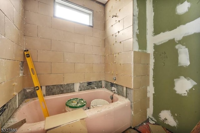 bathroom featuring a bathing tub