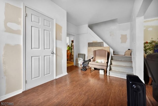 interior space featuring wood-type flooring