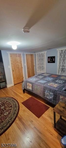 bedroom featuring wood-type flooring