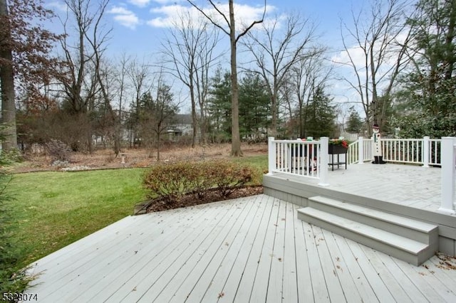 deck with a lawn