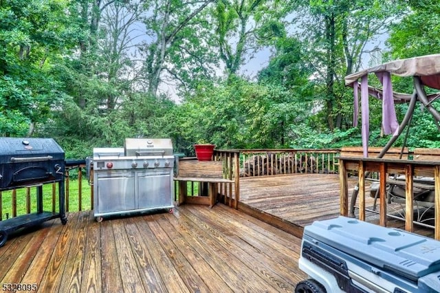 view of wooden deck