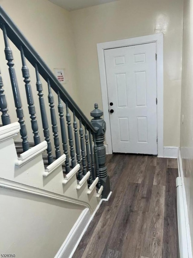 foyer featuring dark hardwood / wood-style floors