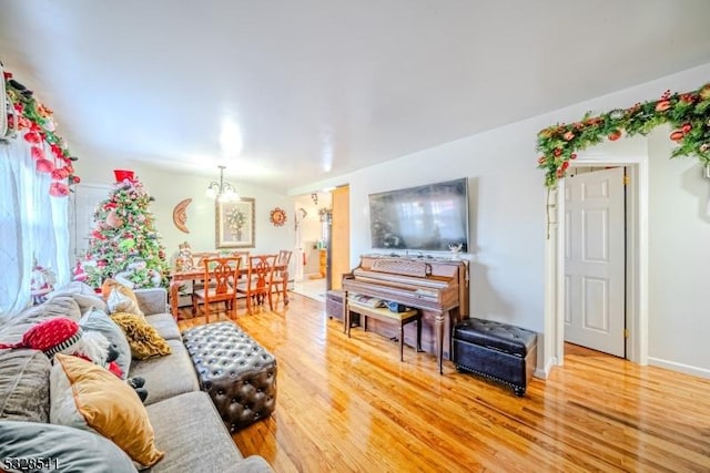 living room featuring hardwood / wood-style flooring