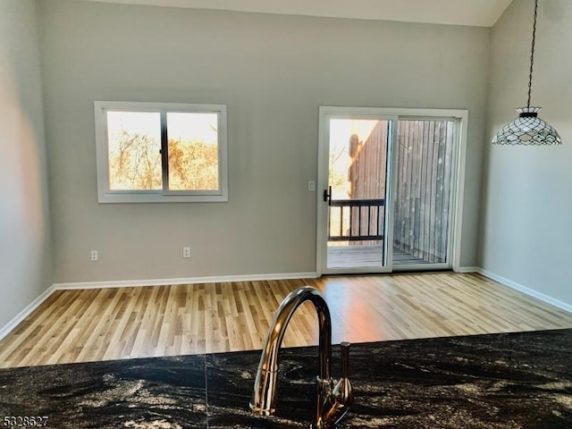 interior space with hardwood / wood-style floors