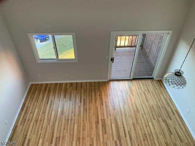 interior space with light hardwood / wood-style flooring and plenty of natural light