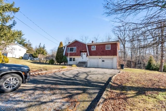 raised ranch with a garage