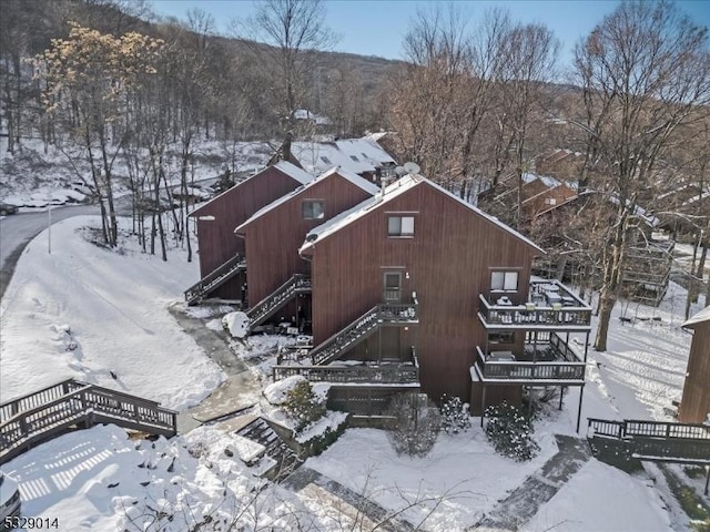 view of snowy aerial view