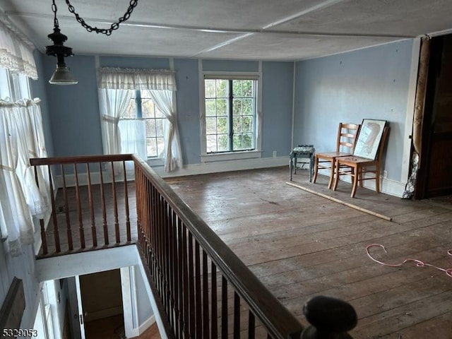 living area featuring hardwood / wood-style flooring