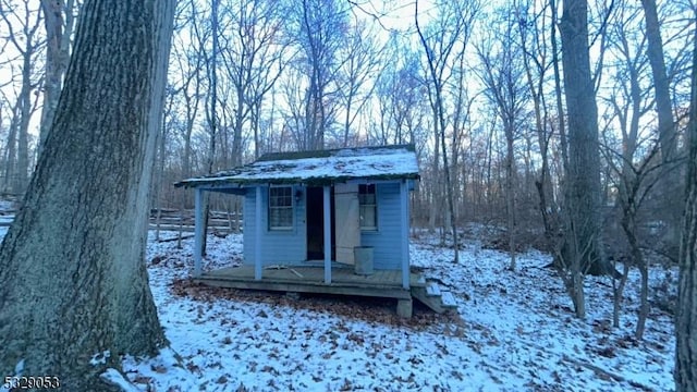 view of snow covered structure