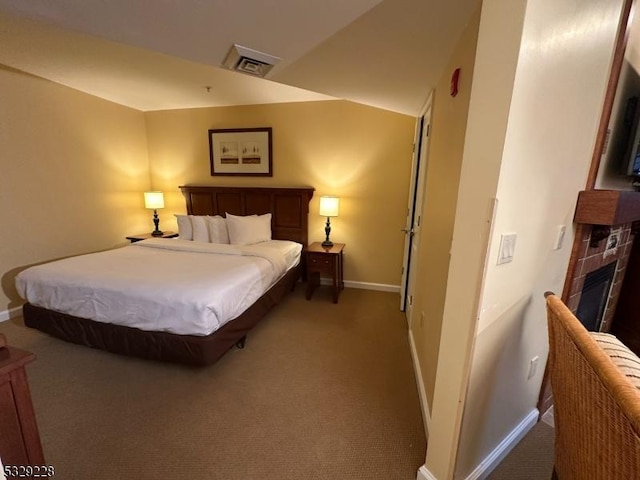 200 State Rt 94 Unit 338, Vernon Twp, NJ 07462 - bedroom featuring carpet flooring and a tile fireplace