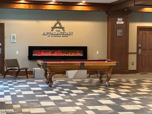 200 State Rt 94 Unit 338, Vernon Twp, NJ 07462 - playroom with a glass covered fireplace and billiards