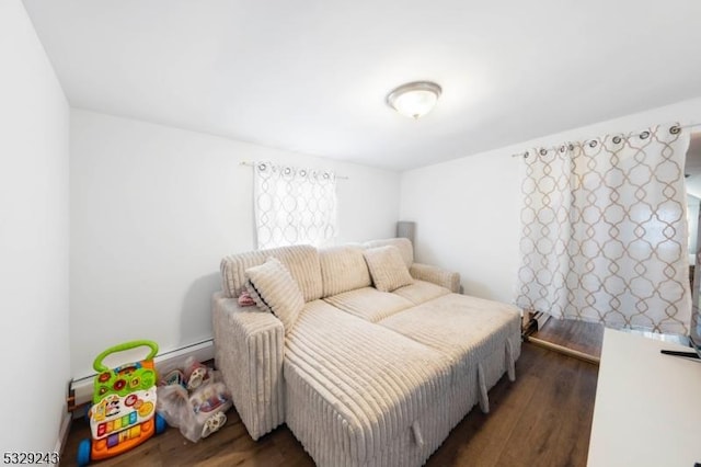 bedroom featuring dark wood-type flooring